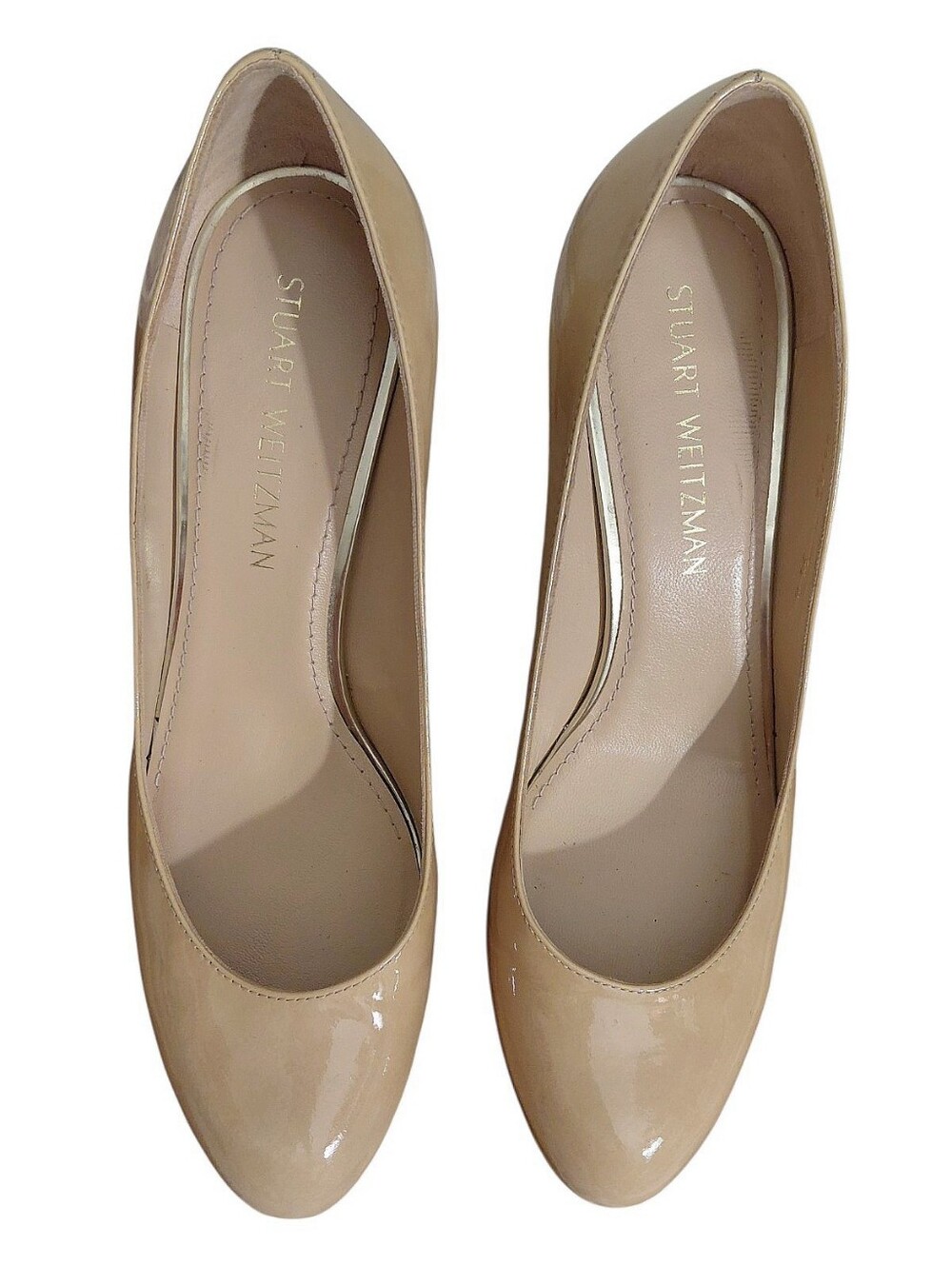Stuart Weitzman The Moody Patent Leather Round Toe Classic Pumps